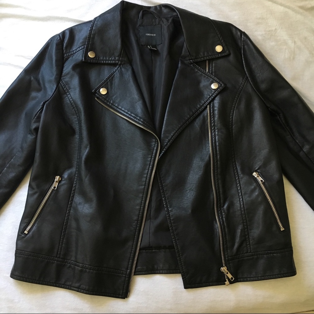 faux leather jacket